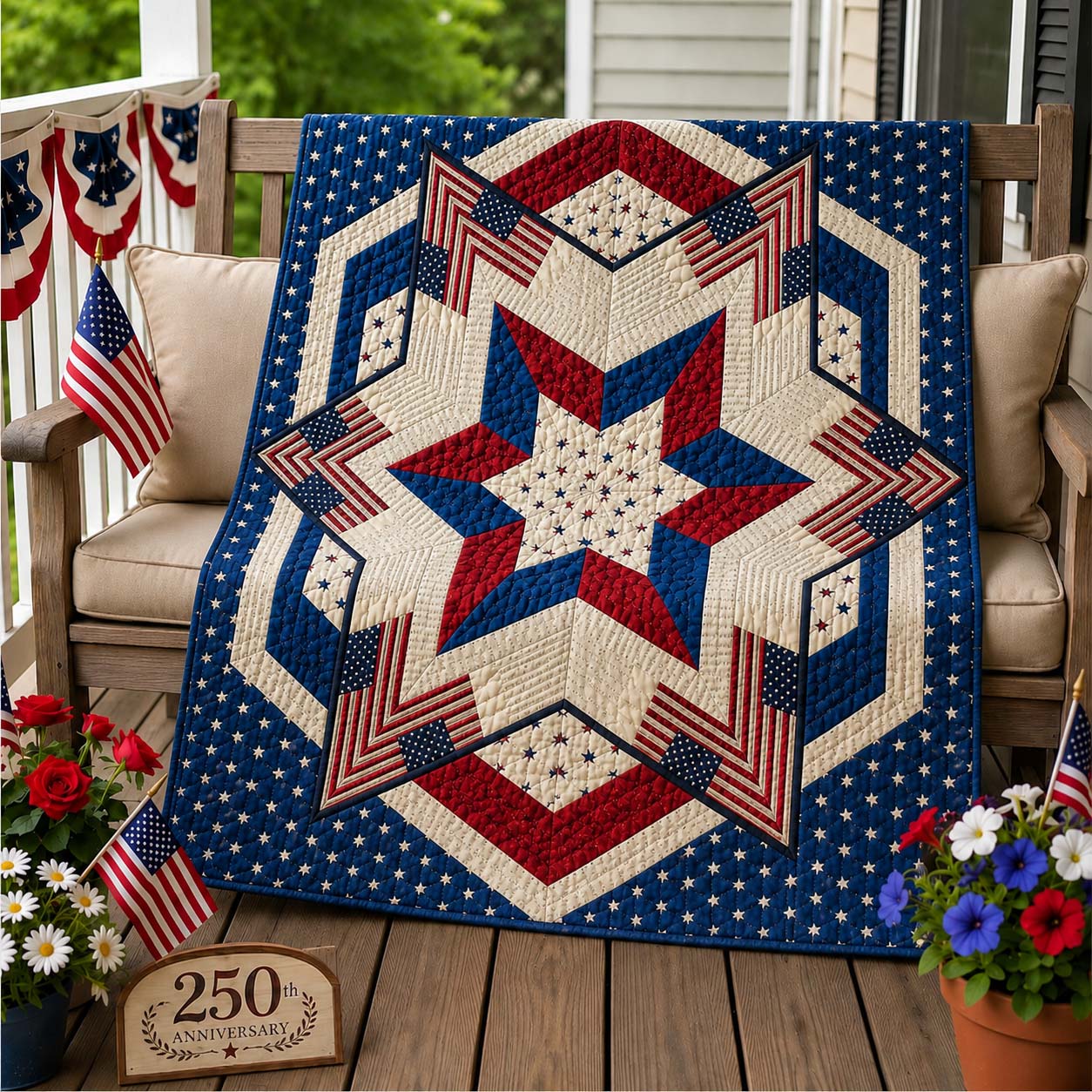 Magically Mailed Independence Bloom Quilted Blanket