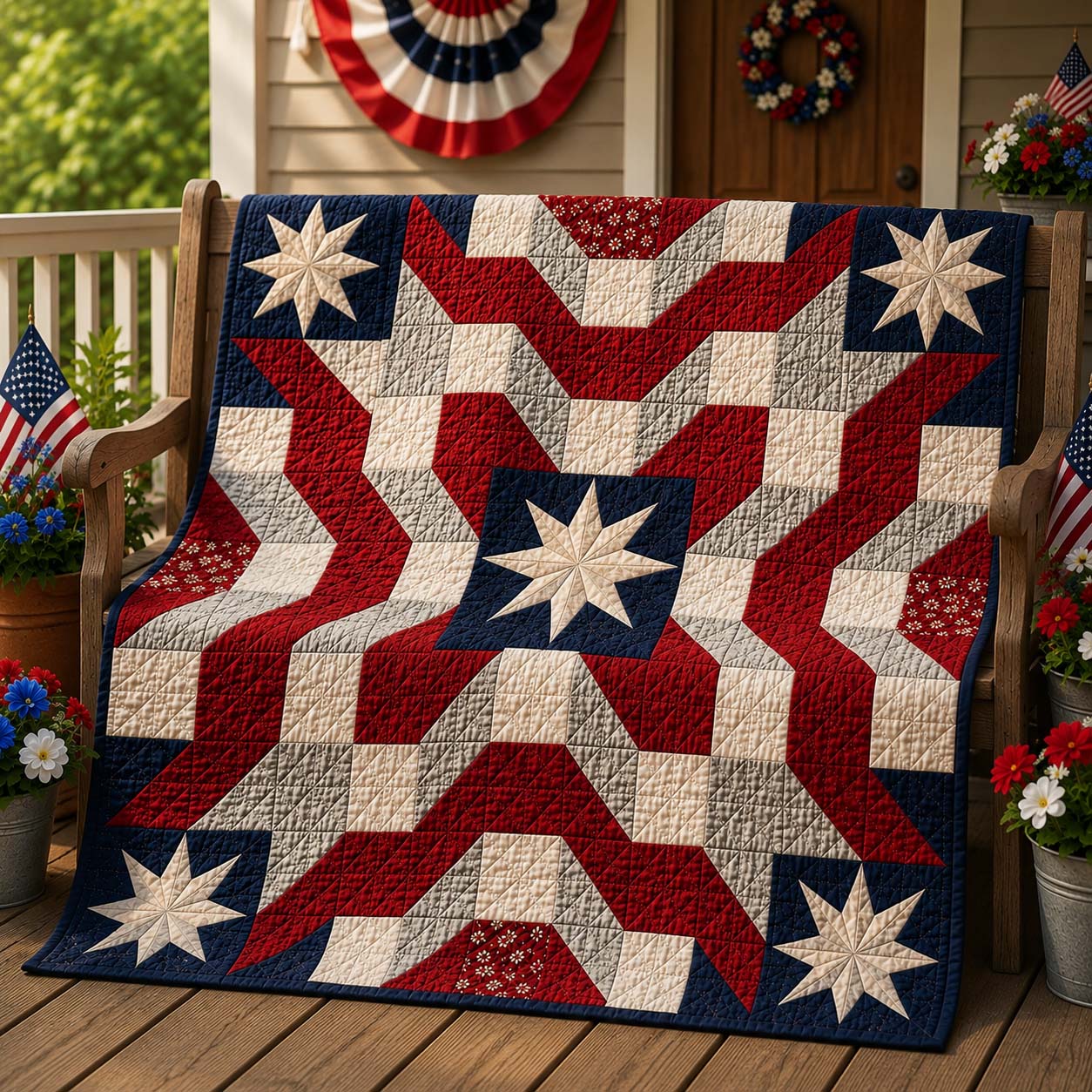 Magically Mailed Liberty Starburst Quilted Blanket