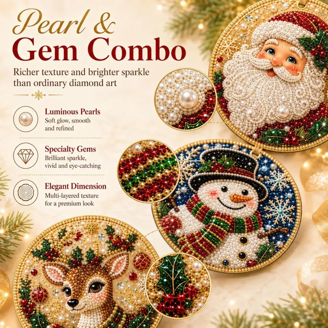 Magically Mailed DIY Diamond Painting Christmas Ornaments – 6PCS Set