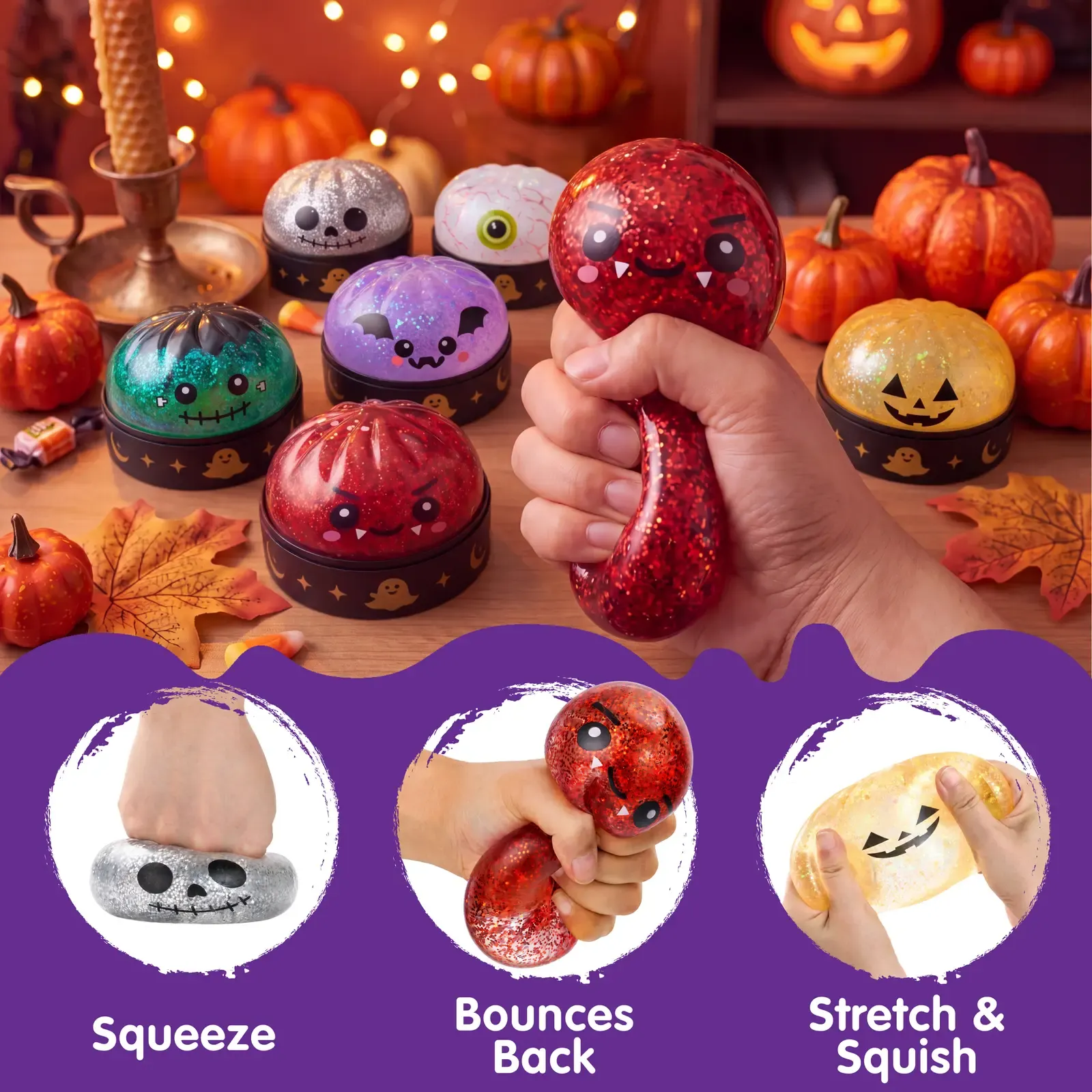 Halloween Slow-Rebound Squishy Toys – Pumpkin & Devil Designs