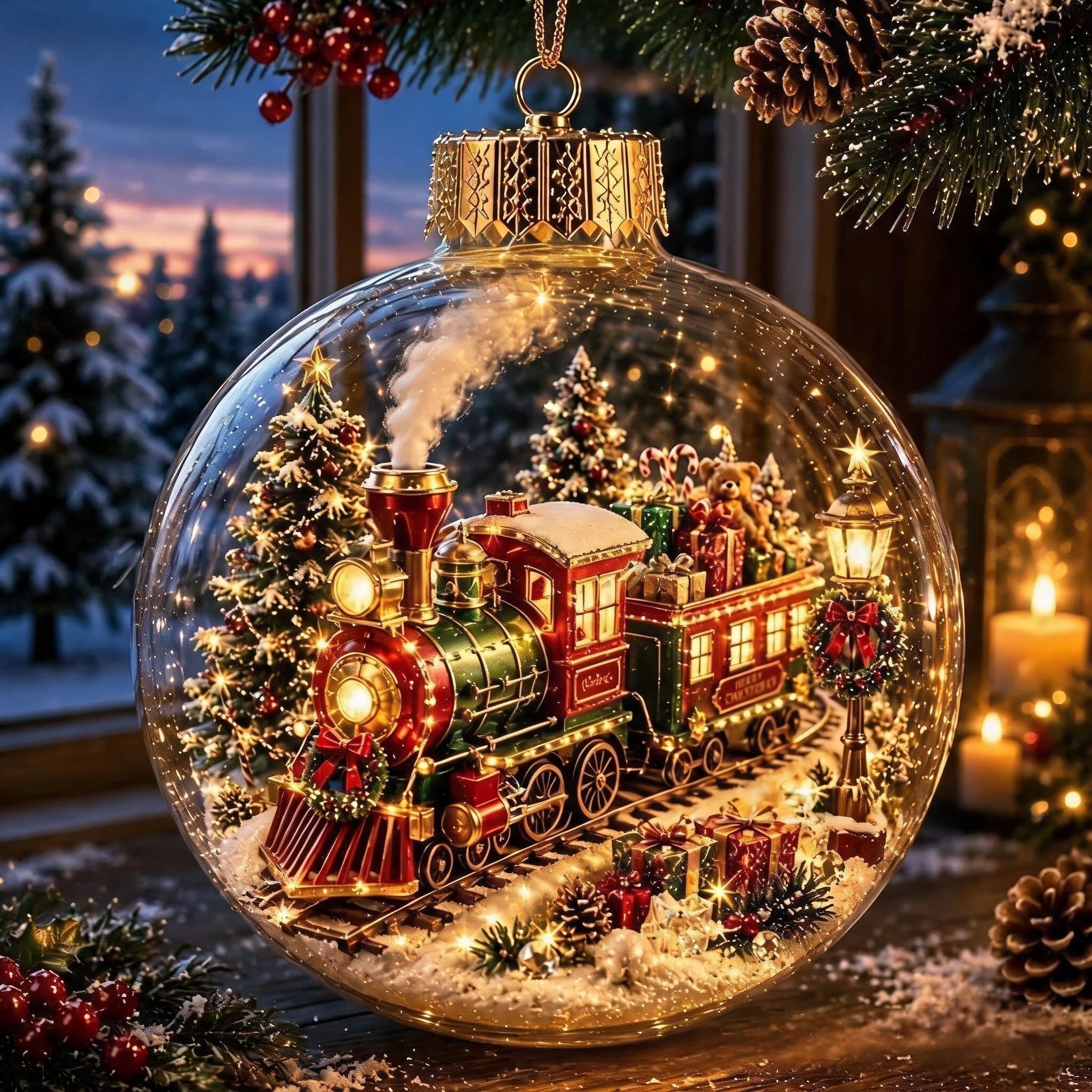 Magically Mailed Glowing Christmas Diorama Ornament✨