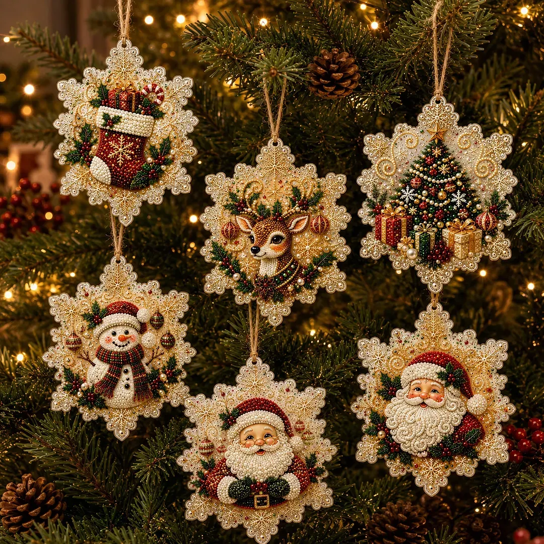 Magically Mailed DIY Diamond Painting Christmas Ornaments – 6PCS Set