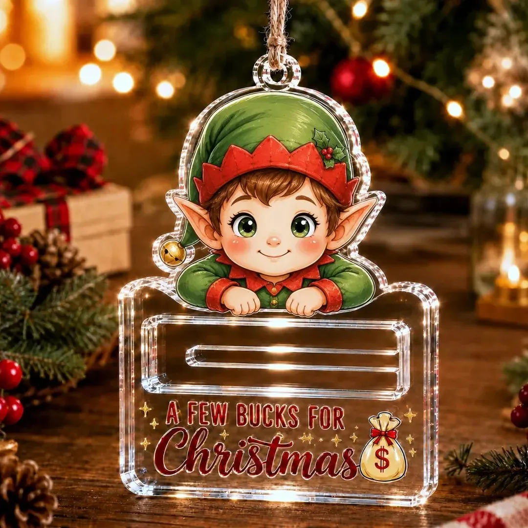 Magically Mailed A Few Bucks For ChristmasTM Crystal Acrylic Money Holder Ornament