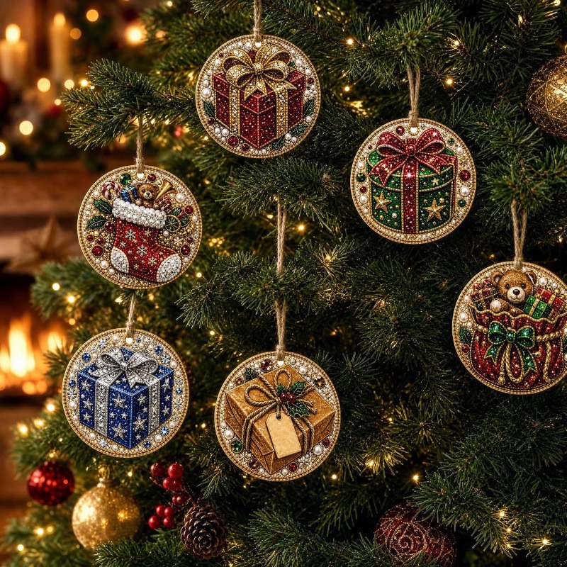 Magically Mailed DIY Diamond Painting Christmas Ornaments – 6PCS Set