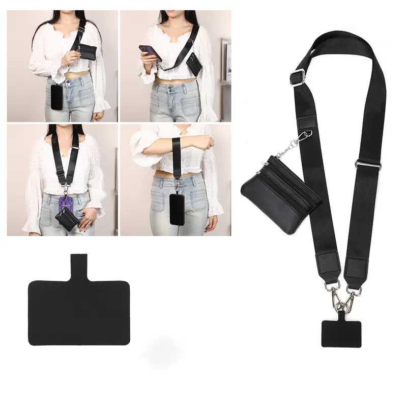 Clip and Go Strap for Phone With Wallet Crossbody, Phone Strap With Wallet