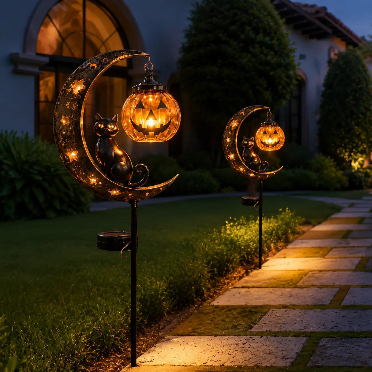 Magically Mailed Halloween Early Bird Sale | 49% OFF Pumpkin Moon Garden Stake Light