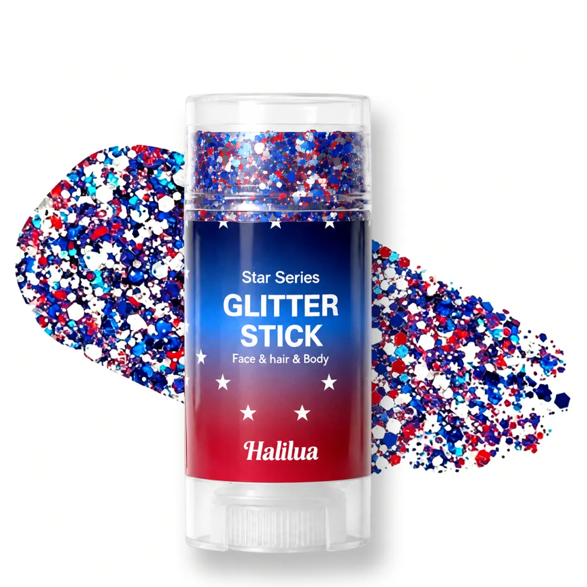 StarSpangled Glow Red, White & Blue Glitter Stick