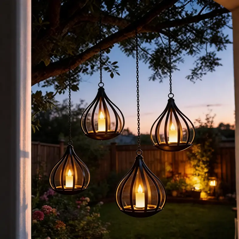 Low Stock, Solar Garden Lights Outdoor Metal Solar Water Drop Shape Candle Lantern 2026 New Design with Flickering Effect & Reflective Patterns, IP65 Waterproof, 20.5 CM × 15.5CM,Outdoor Solar Powered Lights for Patio, Pathway