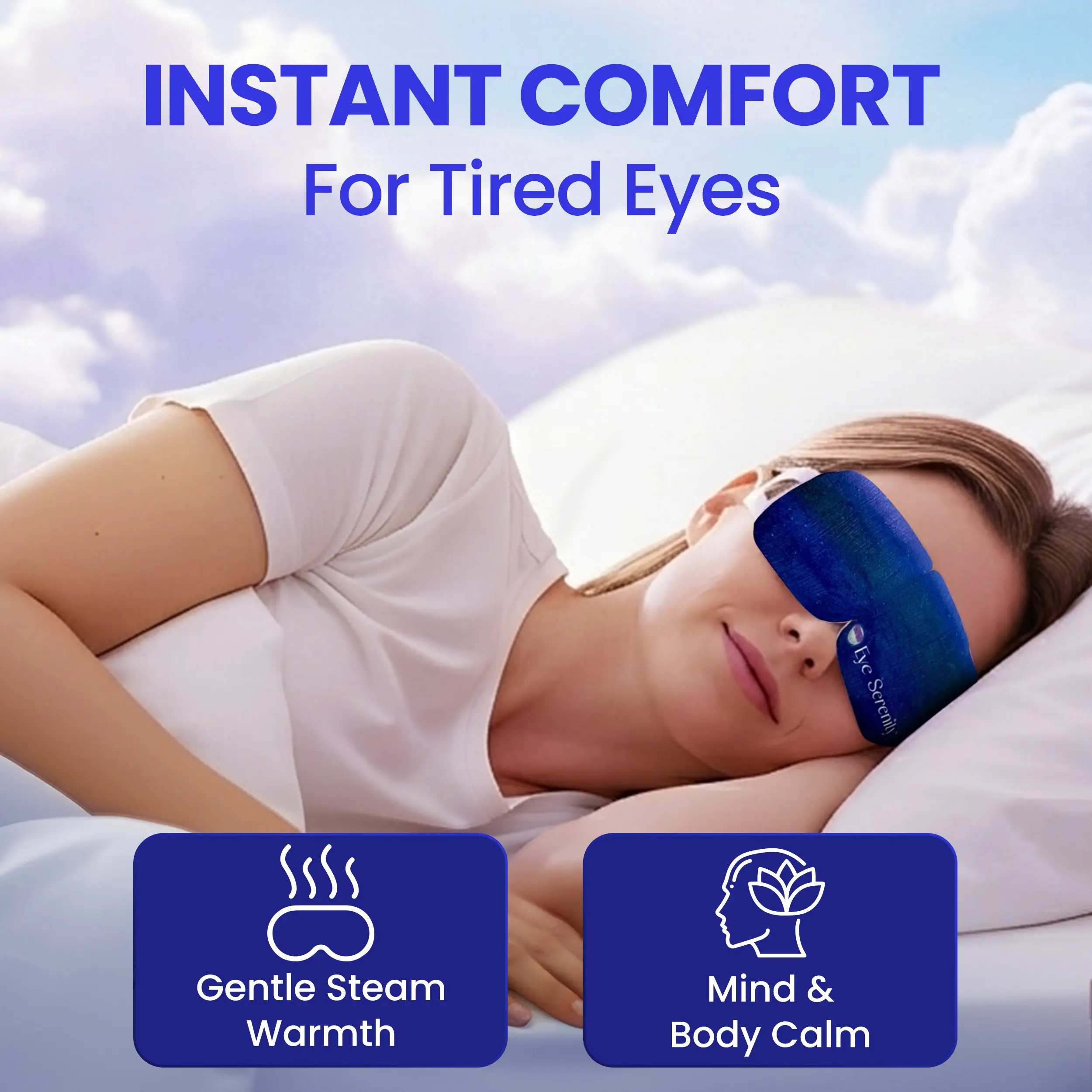 Eye Serenity Warm Steam Eye Mask for Restful Sleep & Screen Relief