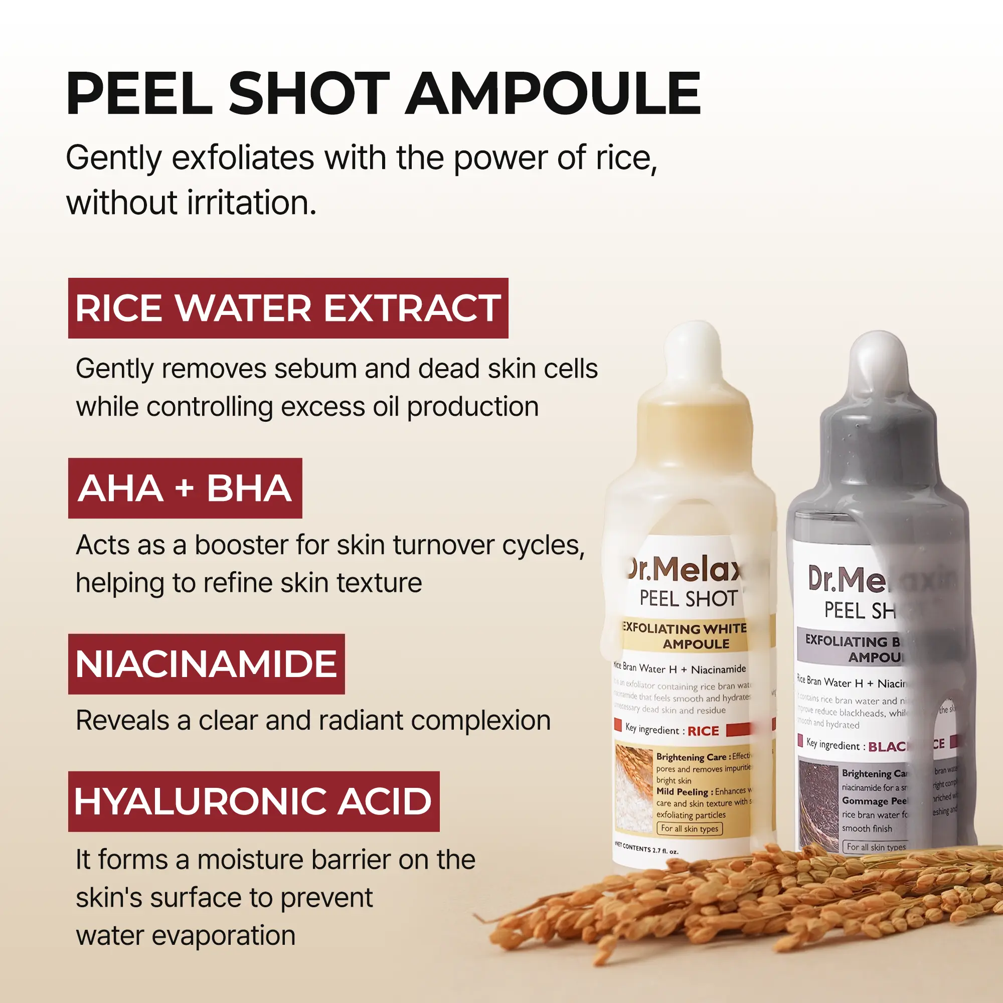 Dr.Melaxin Rice Glow Peel Shot Ampoule Duo
