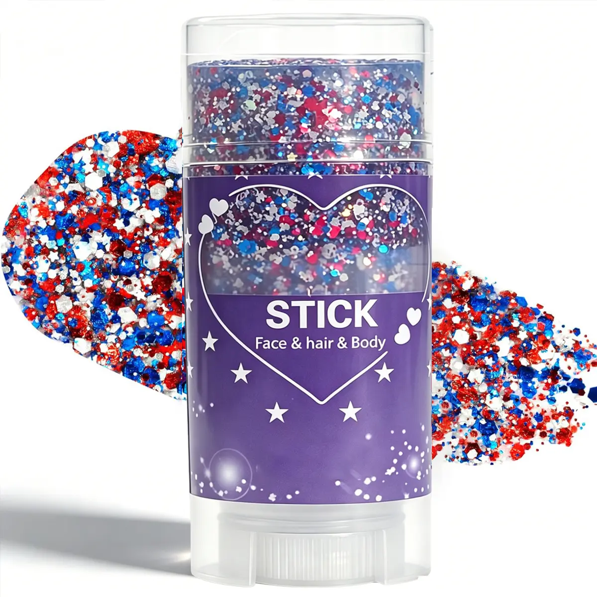 StarSpangled Glow Red, White & Blue Glitter Stick