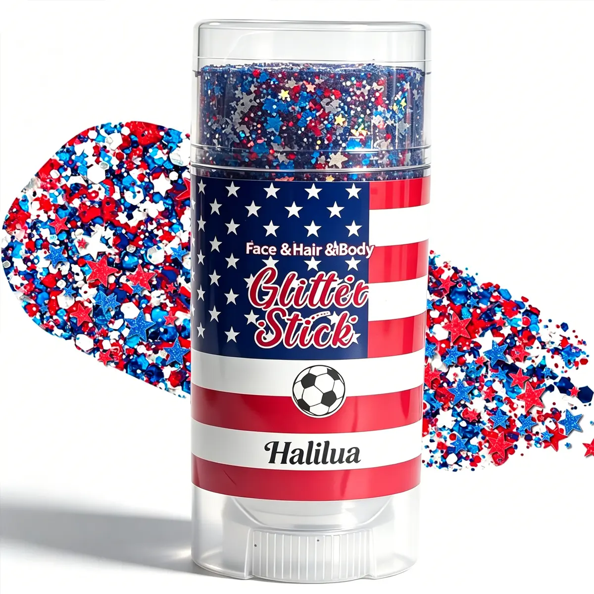 StarSpangled Glow Red, White & Blue Glitter Stick