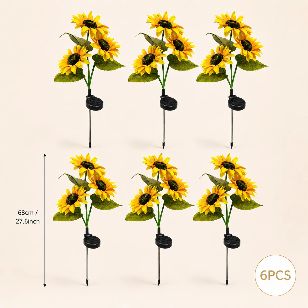 Solar Powered LED Sunflower Garden Lights