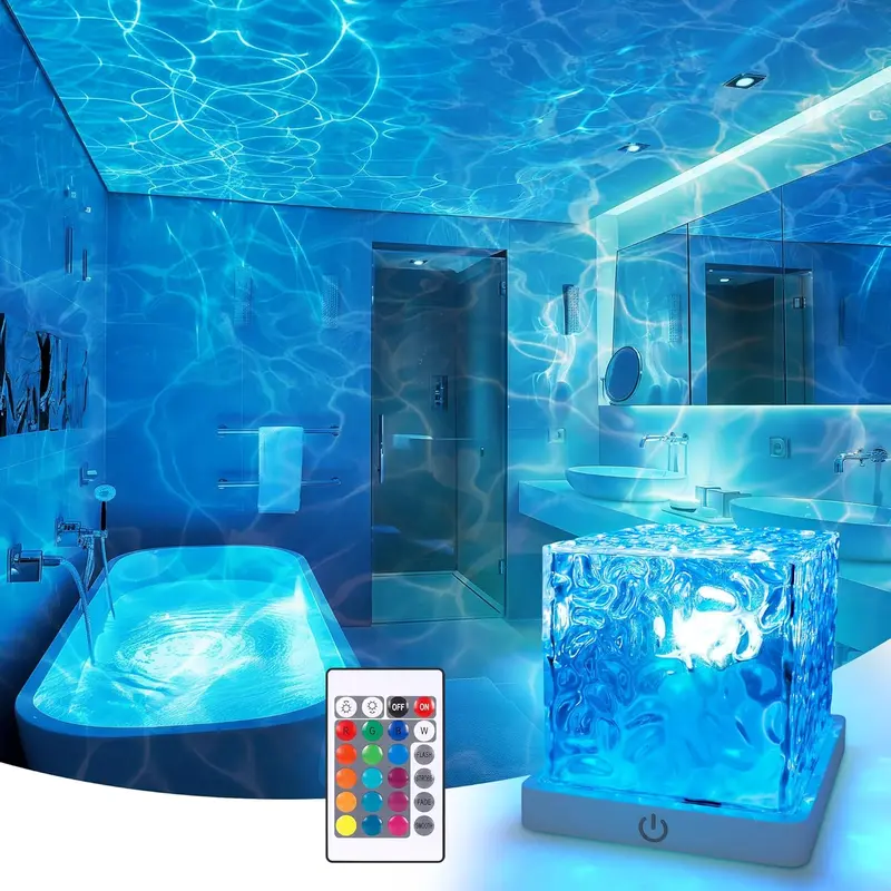 🎉AquaGlow Rechargeable Shower Light – 16-Color Waterproof Wave Projector🎉
