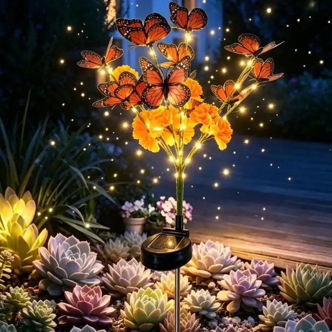 Marigold Butterfly Solar Garden Stake Light