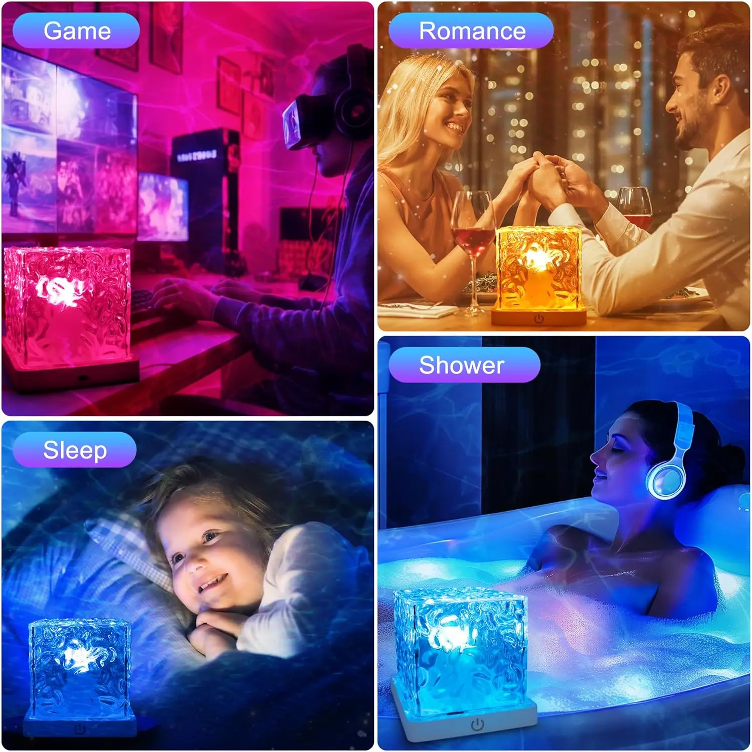 🎉AquaGlow Rechargeable Shower Light – 16-Color Waterproof Wave Projector🎉