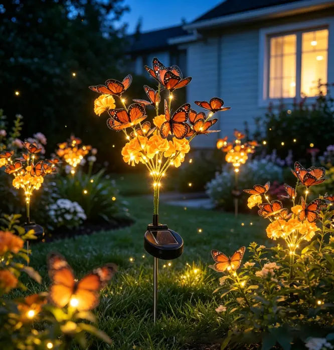 Marigold Butterfly Solar Garden Stake Light
