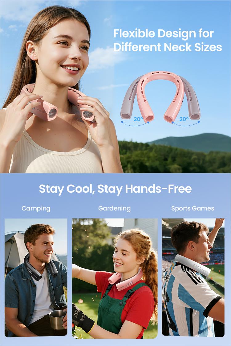 [1-100 Speed Turbo] GAIATOP Bladeless Neck Fan, 360&deg; Surrounding Cooling Hands-Free Wearable Fan, Portable Travel Accessory for Stadium & Gym, Summer Cooling Gift tiktokshopspringglowup summerwins