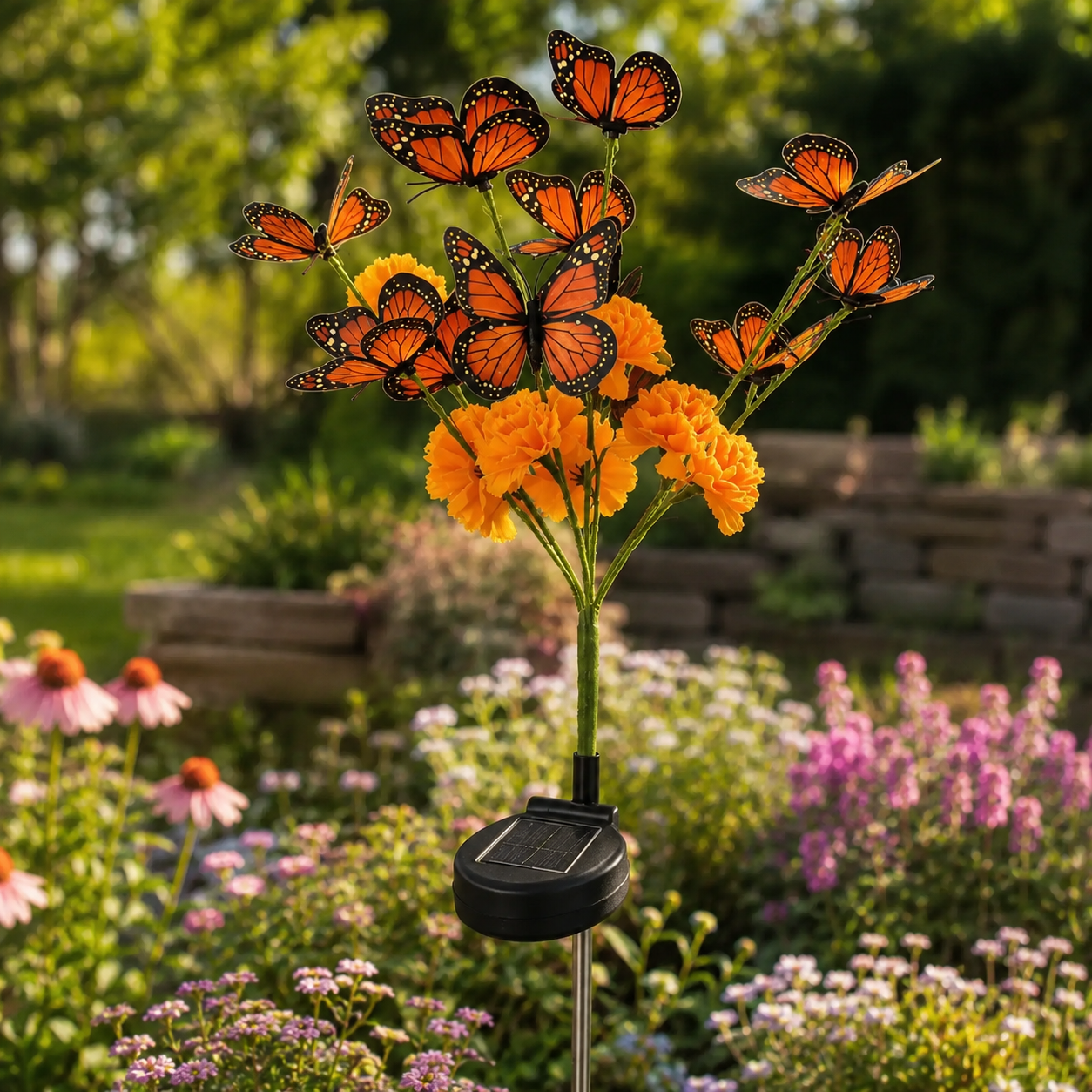 Marigold Butterfly Solar Garden Stake Light