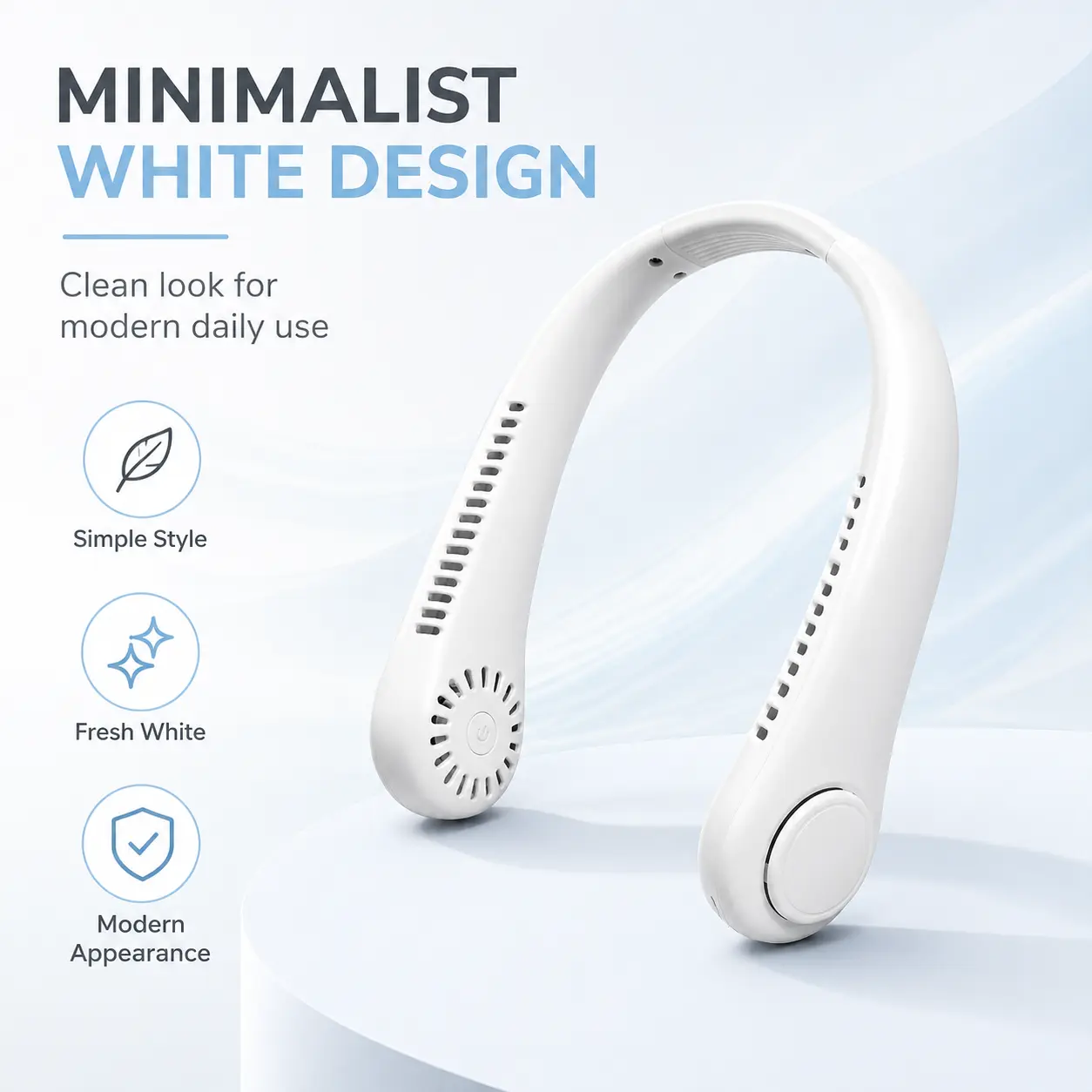 Hands-Free Neck Fan – Portable Wearable Cooling, Lightweight U-Shaped Design for Summer Travel, Outdoor Activities, Office, Commuting & Everyday Comfort