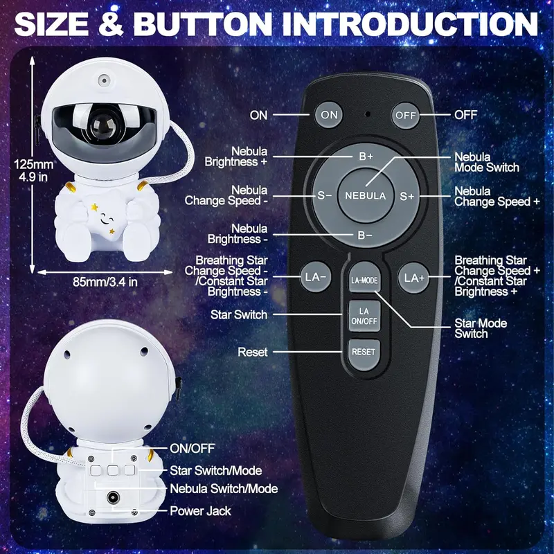 Astronaut Galaxy Star Projector LED Light