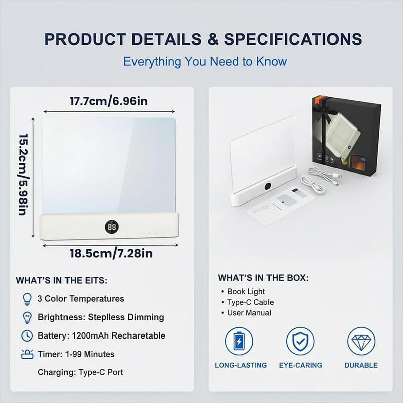 Smart LED Reading Light Book Light