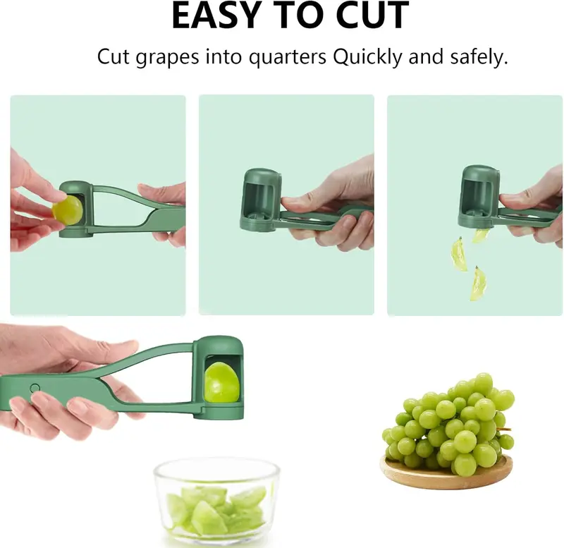Summer Sale LUVAN Grape Cutter for Toddlers 1-3 - Stainless Steel Baby Fruit Slicer Safe & Easy Grape, Cherry Tomato, Strawberry, Blueberry Cutter - Lightweight Kitchen Gadget for Fruit Salad & Cake Decor