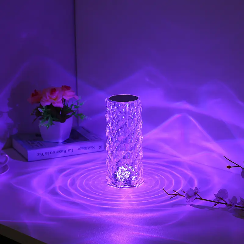 Globe Electric LED Integrated Rechargeable Crystal Portable Touch Lamp with Included Remote Control and USB Cable