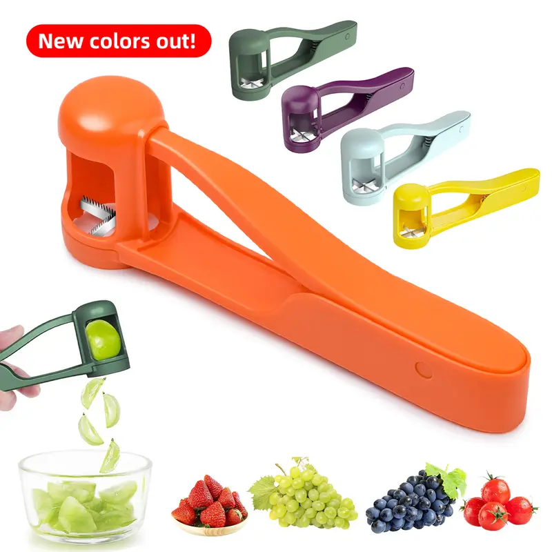 Summer Sale LUVAN Grape Cutter for Toddlers 1-3 - Stainless Steel Baby Fruit Slicer Safe & Easy Grape, Cherry Tomato, Strawberry, Blueberry Cutter - Lightweight Kitchen Gadget for Fruit Salad & Cake Decor