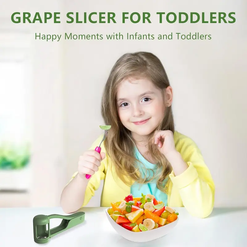 Summer Sale LUVAN Grape Cutter for Toddlers 1-3 - Stainless Steel Baby Fruit Slicer Safe & Easy Grape, Cherry Tomato, Strawberry, Blueberry Cutter - Lightweight Kitchen Gadget for Fruit Salad & Cake Decor