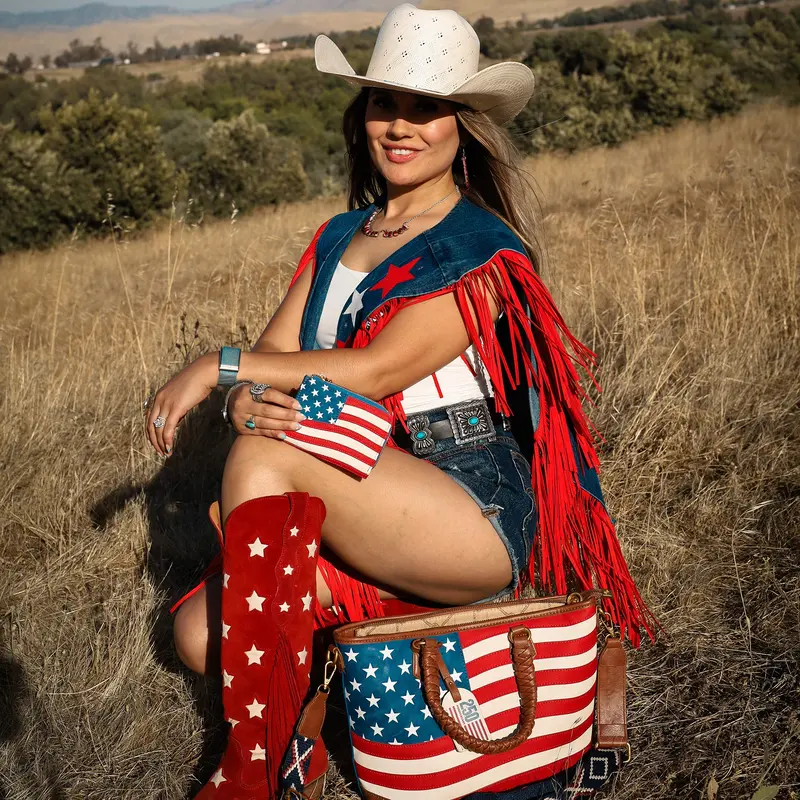 Montana West American Flag Tote Bag for Women 