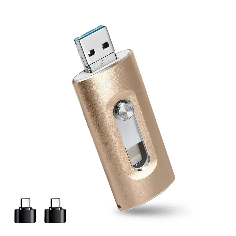 4-in-1 Flash Drive MFi Certified 128GB/64GB Portable USB OTG Memory Stick for iPhone iOS