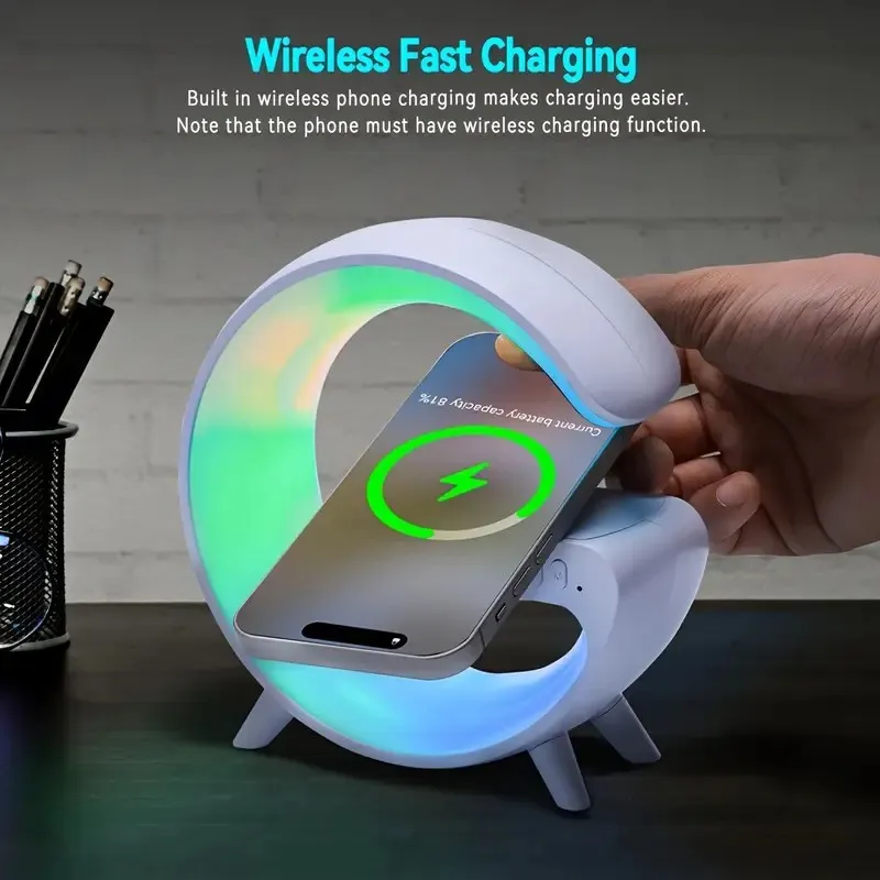  4-in-1 Smart Ambient Bedside Lamp & 15W Wireless Charger