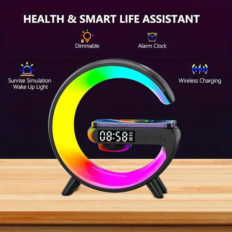  4-in-1 Smart Ambient Bedside Lamp & 15W Wireless Charger