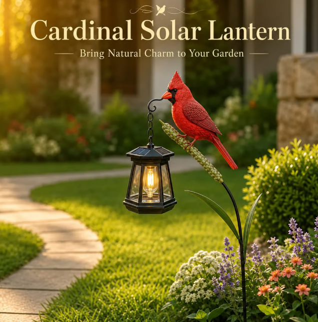 🐦 Cardinal Solar Light—A Beautiful Garden Light That Feels Full of Life