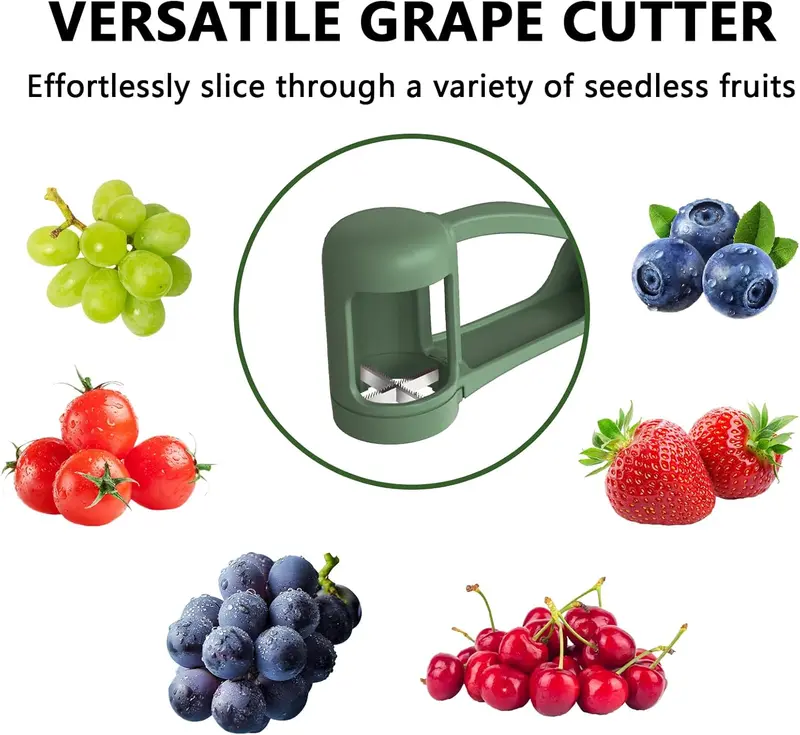 Summer Sale LUVAN Grape Cutter for Toddlers 1-3 - Stainless Steel Baby Fruit Slicer Safe & Easy Grape, Cherry Tomato, Strawberry, Blueberry Cutter - Lightweight Kitchen Gadget for Fruit Salad & Cake Decor
