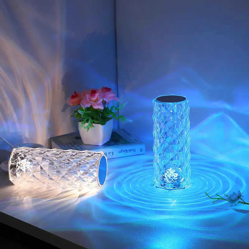 Globe Electric LED Integrated Rechargeable Crystal Portable Touch Lamp with Included Remote Control and USB Cable