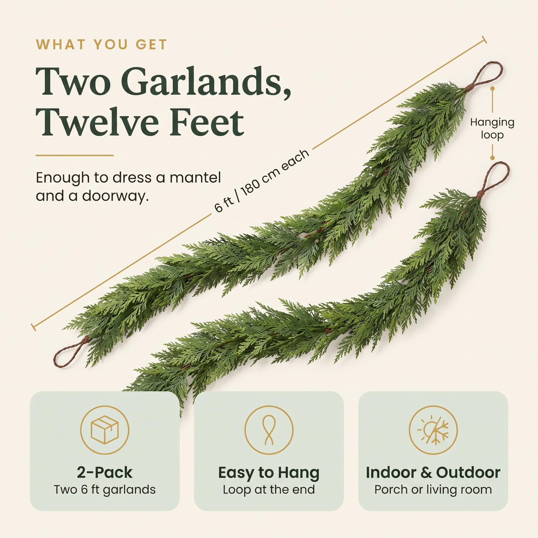 Real-Touch Cedar Garland