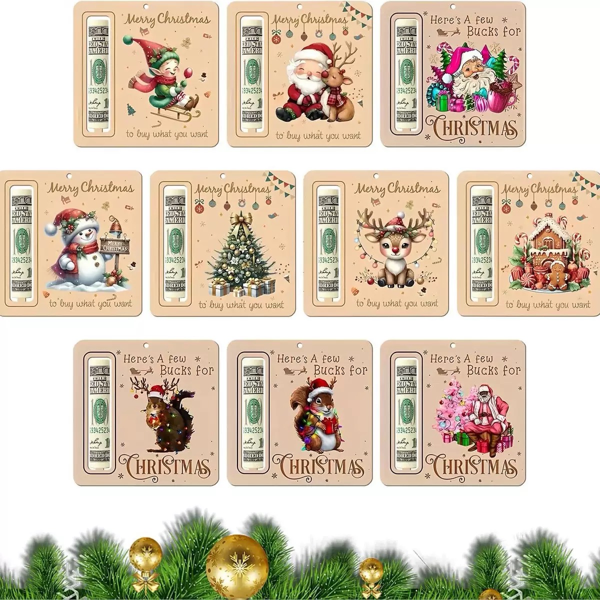 Here's A Few Bucks For Christmas - Personalized Wooden Ornament, Gift For Christmas