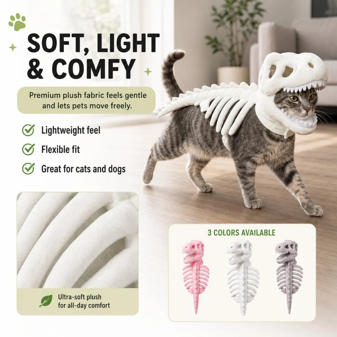 Glow-in-the-Dark Dinosaur Skeleton Pet Costume