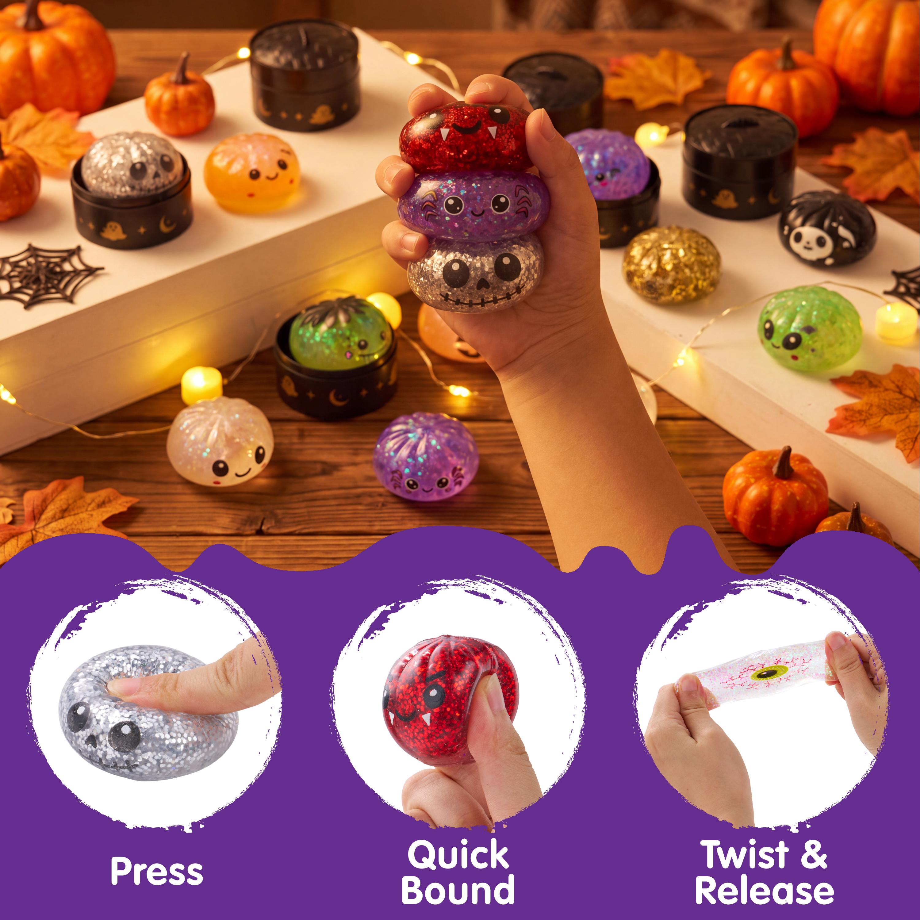Halloween Dumpling Stress Relief Toys, Slow‑rebound maltose squishy toys, ideal for Halloween party gifts, featuring grimace pumpkin and little devil designs