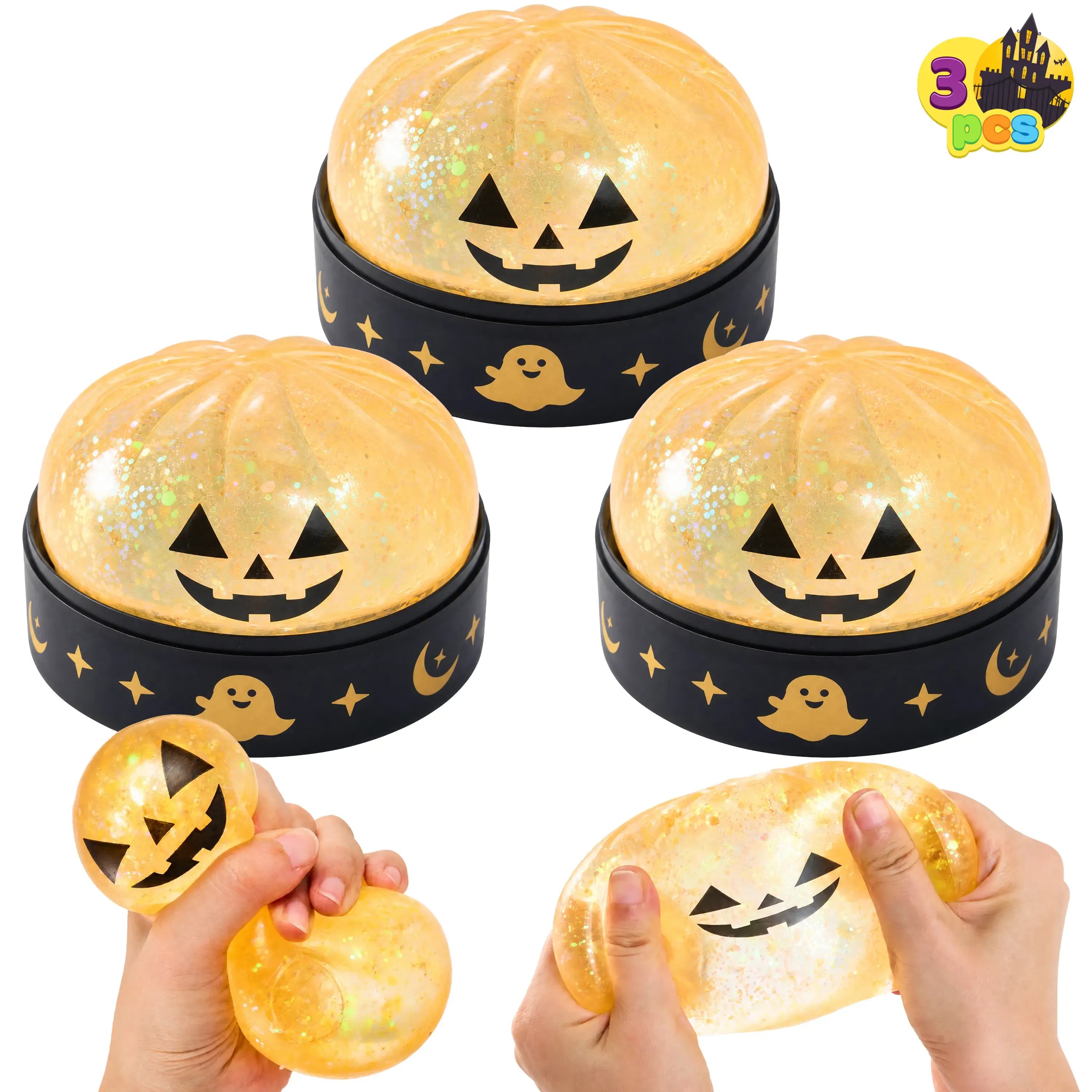 Halloween Dumpling Stress Relief Toys, Slow‑rebound maltose squishy toys, ideal for Halloween party gifts, featuring grimace pumpkin and little devil designs