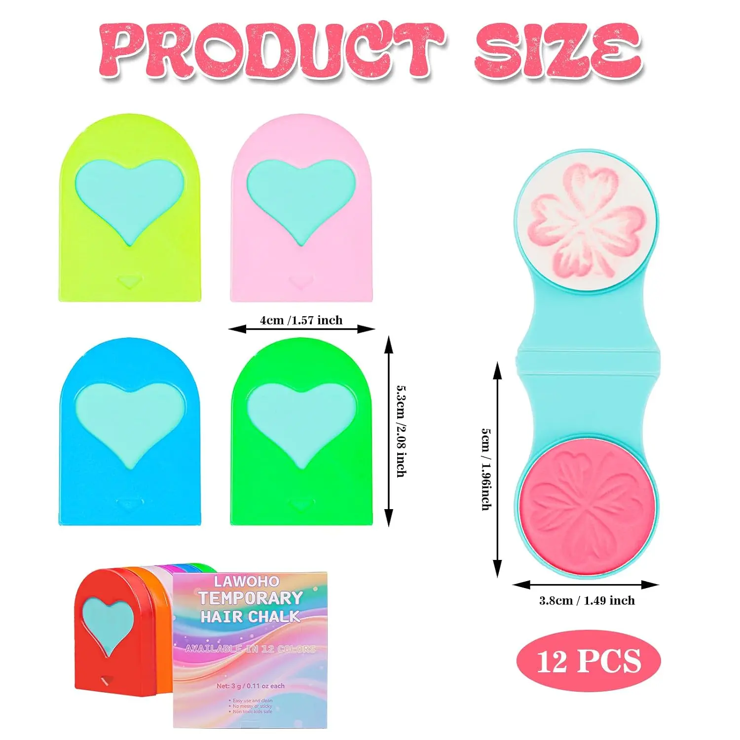 🎃【Halloween】12pcs Temporary Hair Chalk Hair Dye, Washable Hair Color Makeup For Sport Events Halloween Christmas