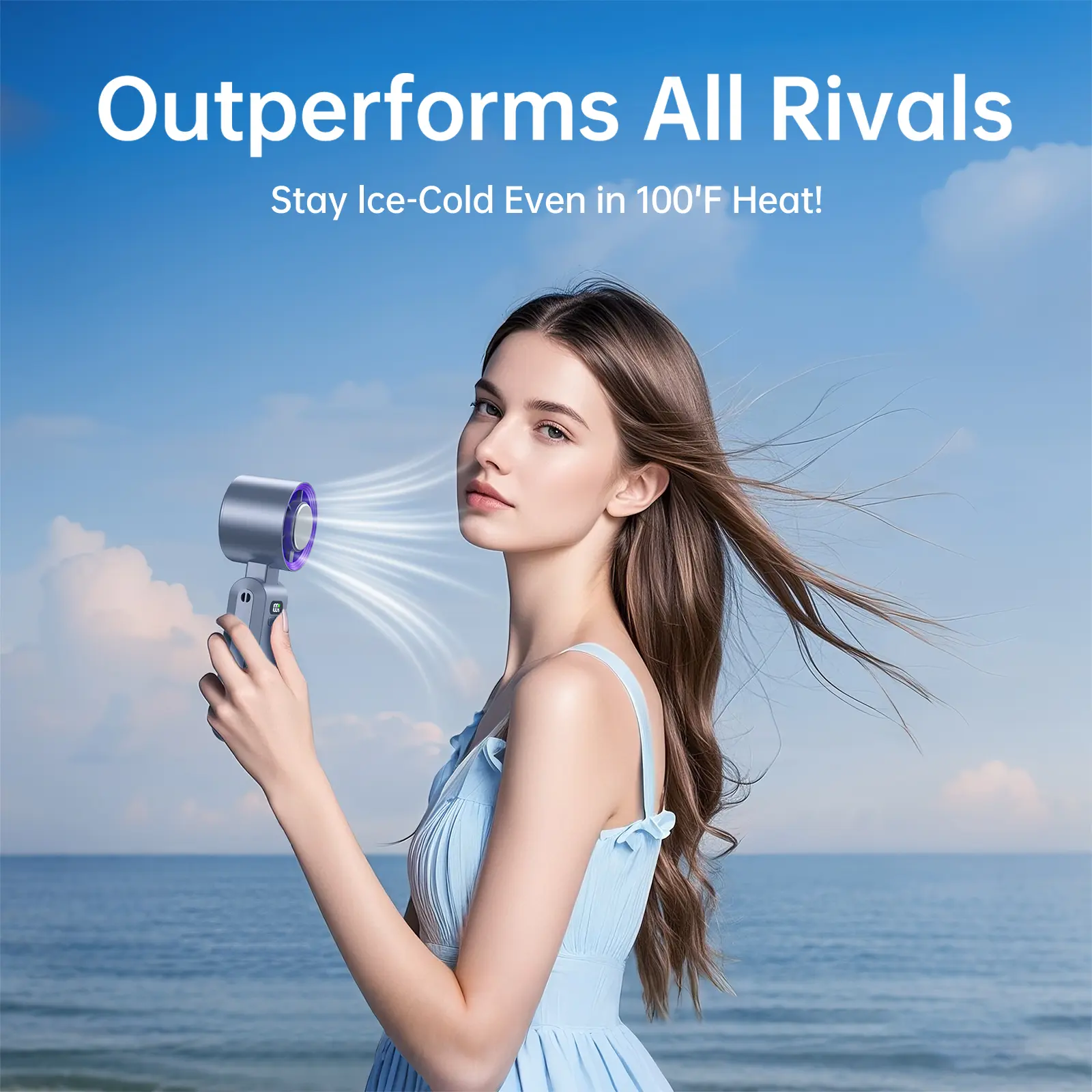 Portable Fan – 199-Speed Rechargeable Handheld Fan