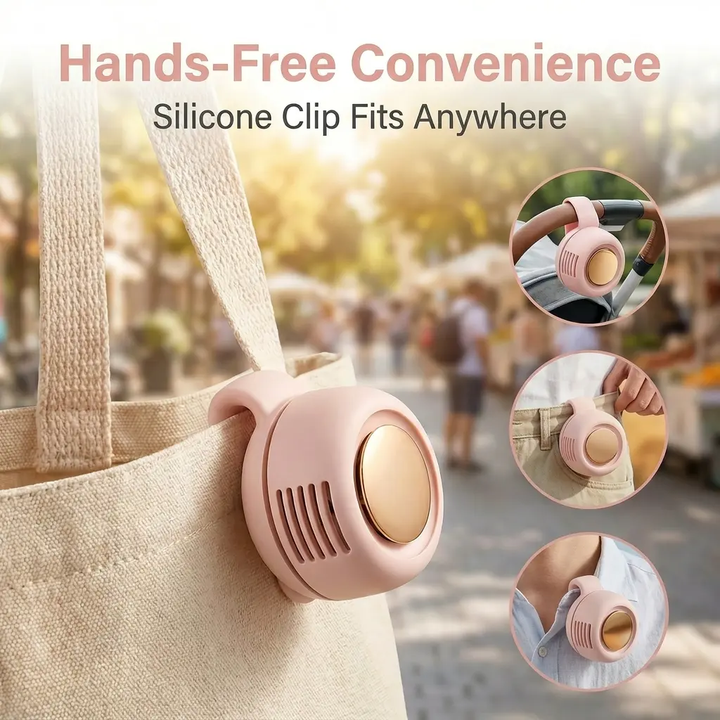 Mini Bladeless Fan. Portable, rechargeable, and silent.