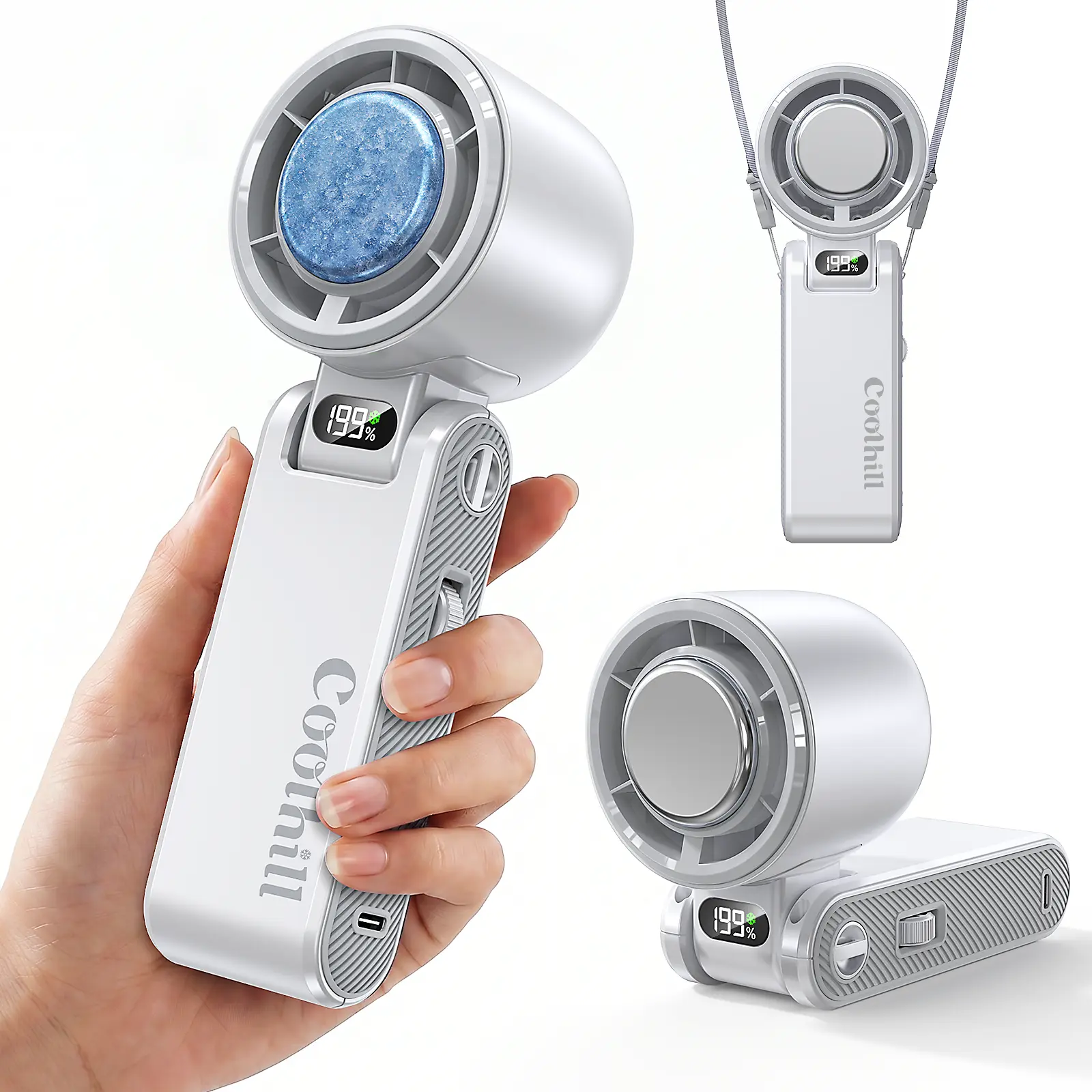 Portable Fan – 199-Speed Rechargeable Handheld Fan