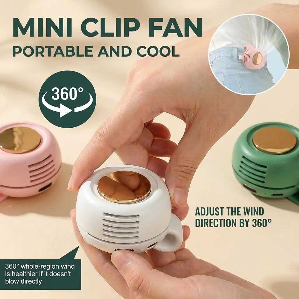 Mini Bladeless Fan. Portable, rechargeable, and silent.