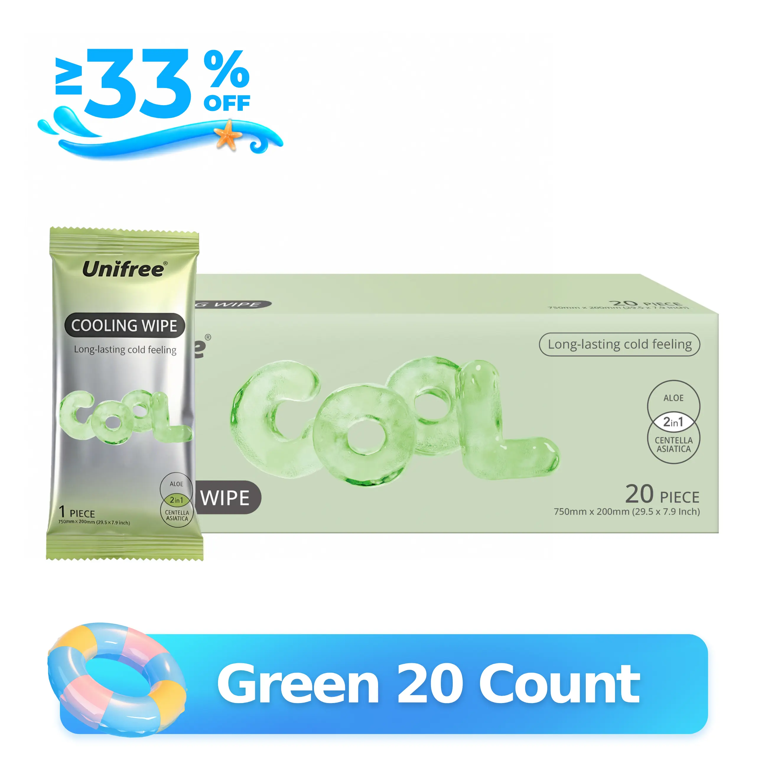 Unifree Cooling Towels & XL Menthol Cooling Wipes, Instant & Long Lasting Cooling Relief for Hot Weather