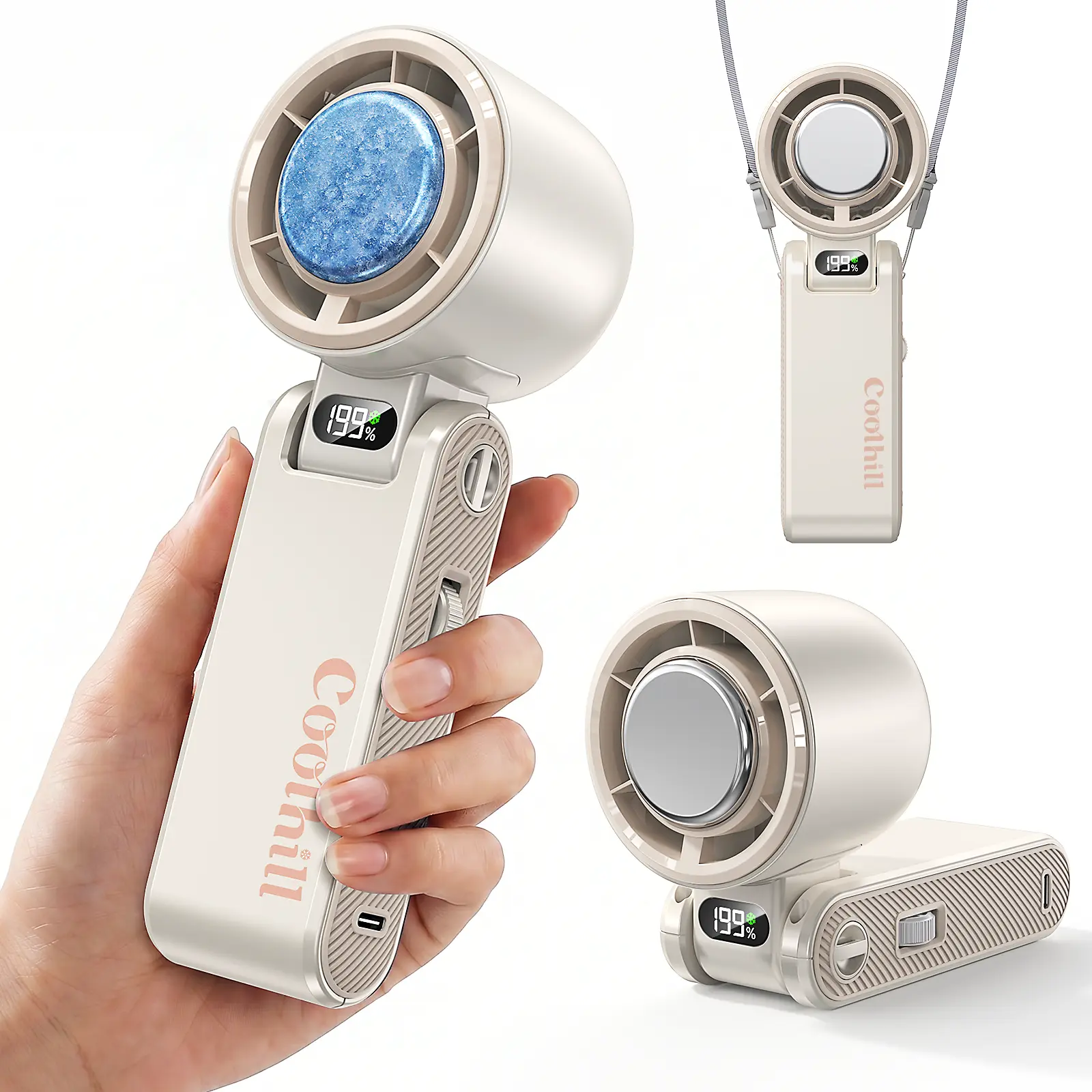 Portable Fan – 199-Speed Rechargeable Handheld Fan