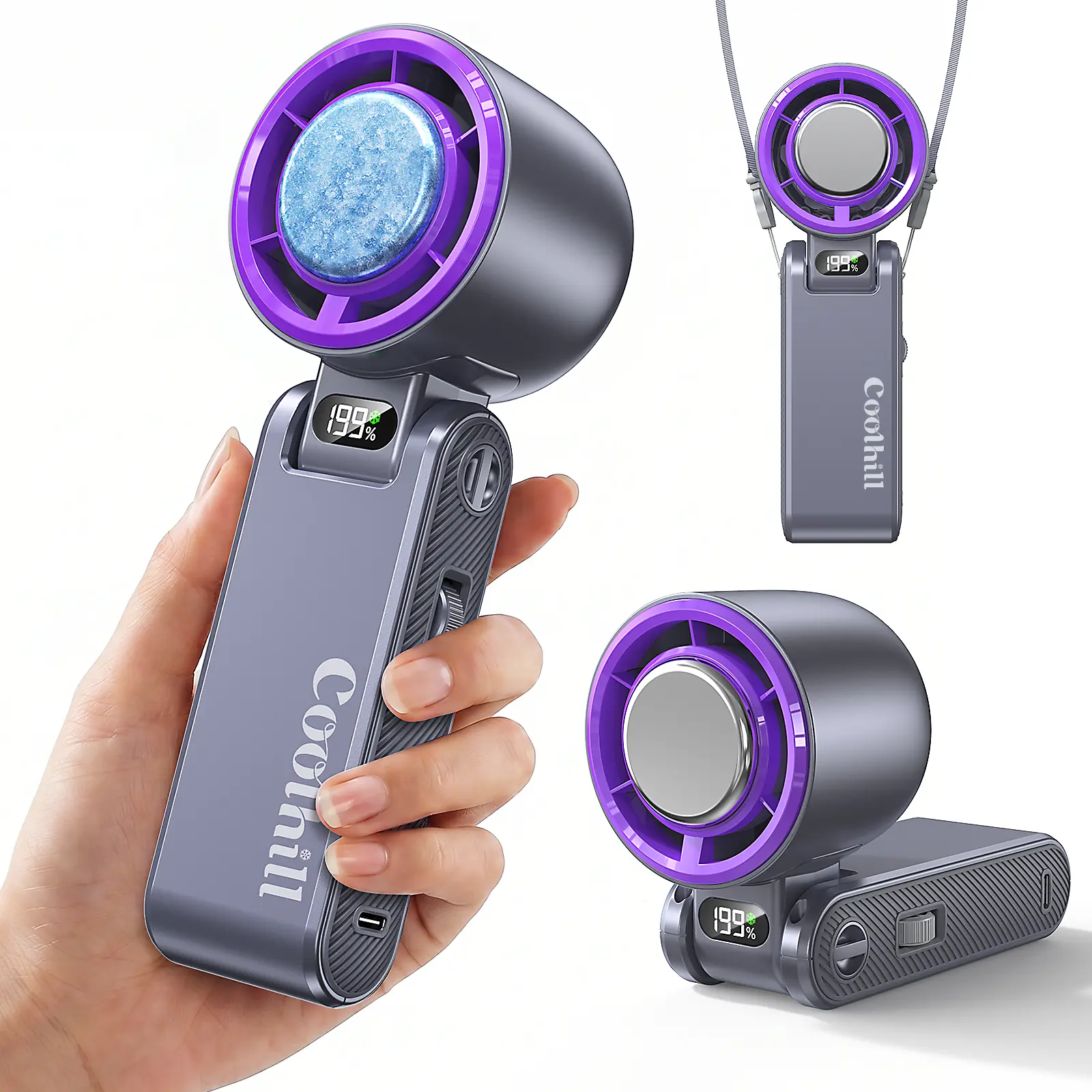 Portable Fan – 199-Speed Rechargeable Handheld Fan